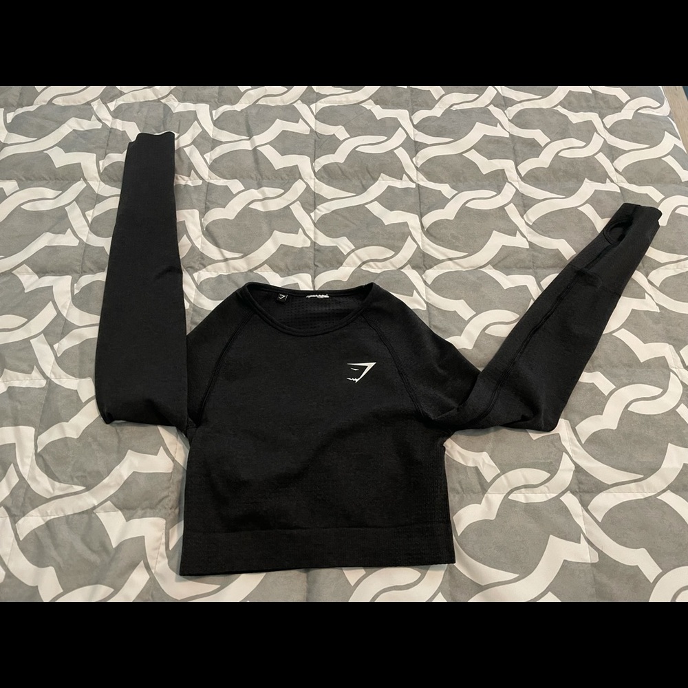 GymShark Black Vital Seamless Crop Top size S